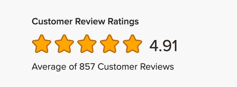 Customer review ratings: 4.91 out of 5 stars, average of 857 customer reviews